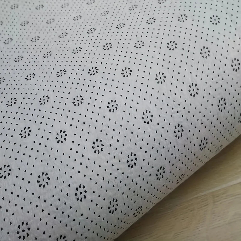 tapis sol noir points blancs moderne adhésif intérieur salon chambre cuisine salle bain polyester