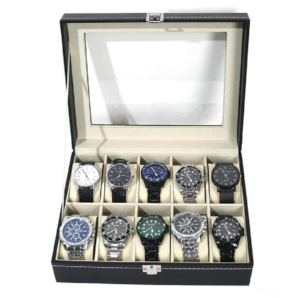 boîte rangement montres simili cuir cadenas classique 11cm 16cm 30cm étanche femmes