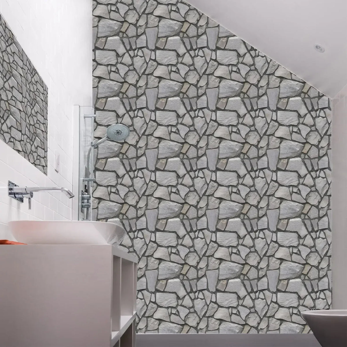 panneau décoratif mural brique rouge brun moderne 3d autocollant 30x30cm gris beige rustique