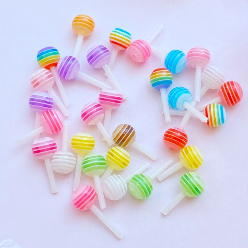 sucettes résine fleurs colorées rayées adorables accessoires coiffure bijoux mixtes variées