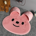 tapis bain antidérapant texturé motif sourire lapin ventouses adhésion bain douche exfoliation massage pieds