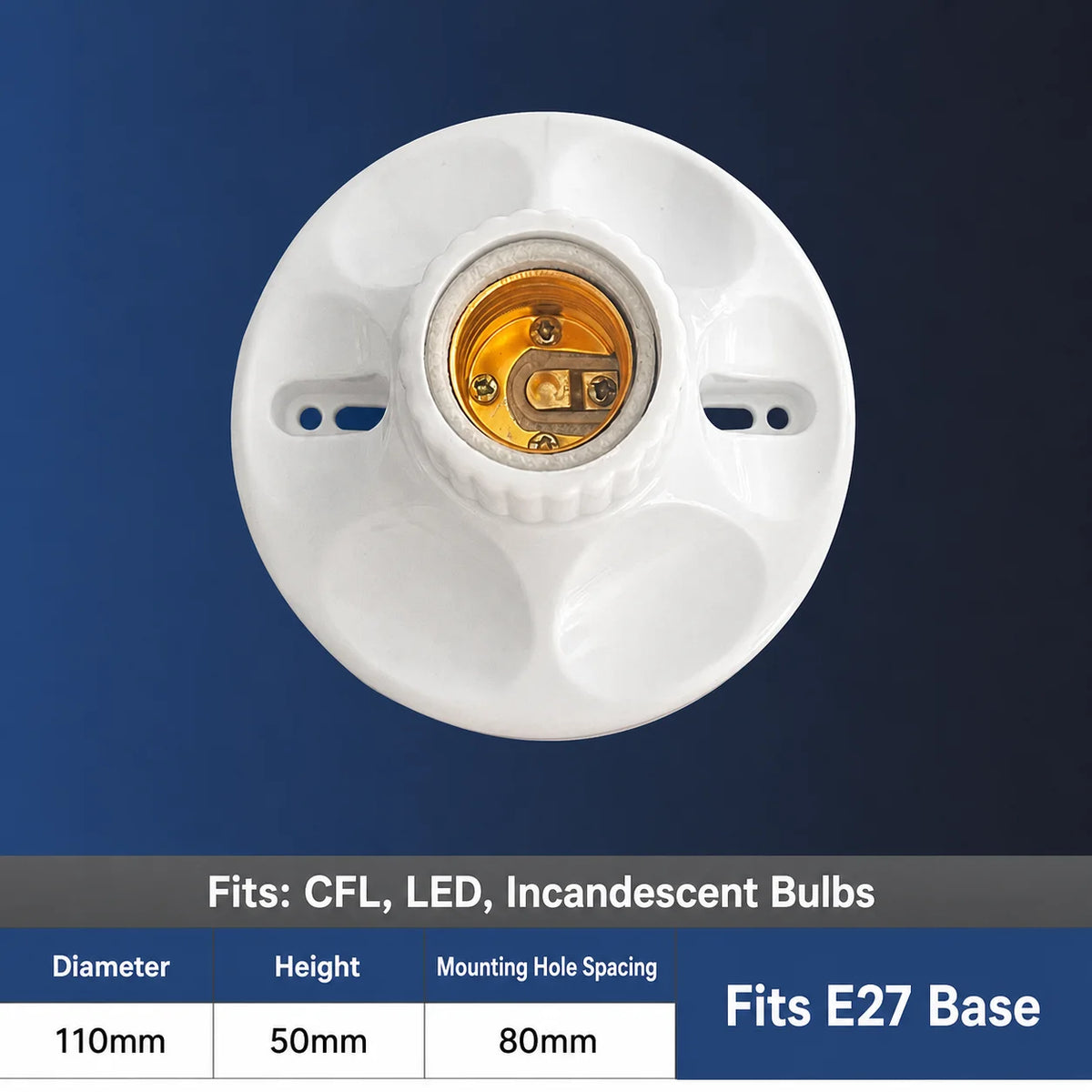 support ampoule blanc moderne fixations bases lampe e27 led rond lisse opaques