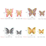 autocollant mur papillon 3d relief artisanal rose blanc doré maison festival mariage
