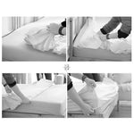 lit housse personnalisable blanc uni moderne digital printing adhésif double single king size