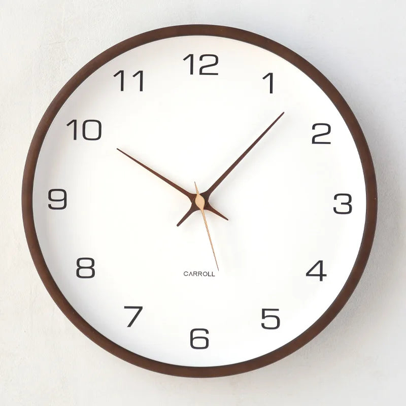 horloge murale bois naturel quartz minimaliste 10 pouces 12 pouces 14 pouces chambre salon