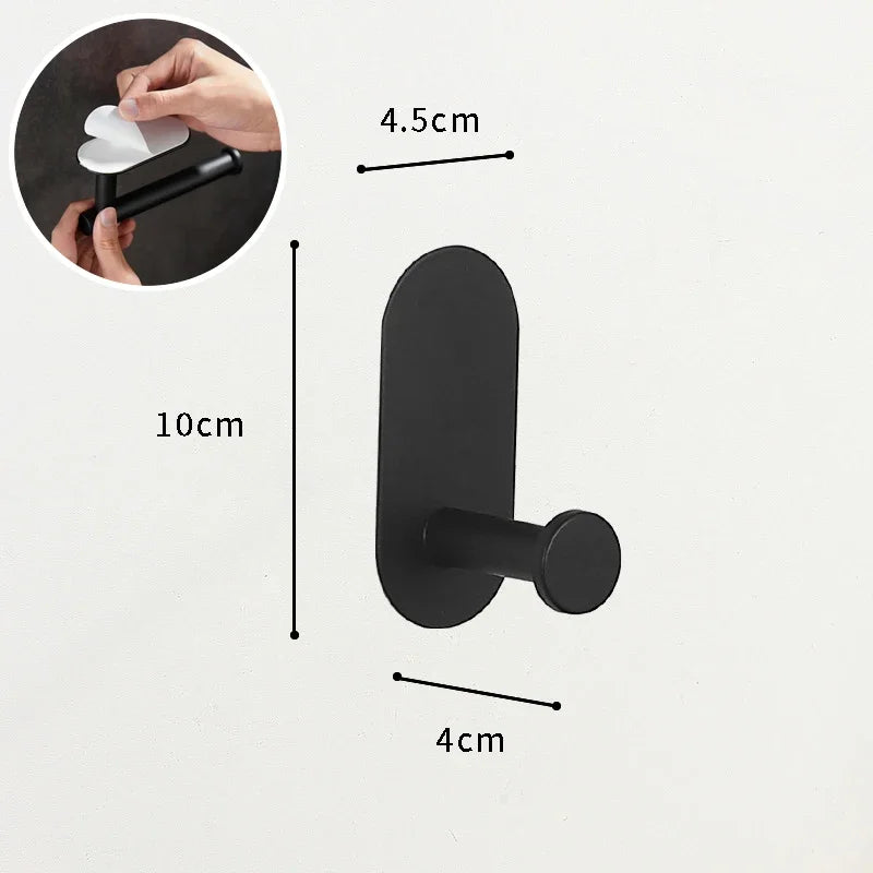 accessoire salle bain adhésif noir moderne porte rouleau papier toilette napkin holder suspension serviettes