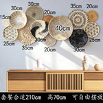 paniers décoratifs muraux tressés bohèmes étoiles spirales beige marronclair