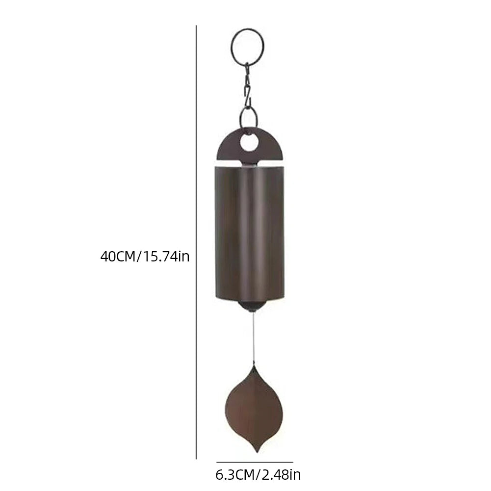 sonaille éolienne cloche vent marron feuille verte rustique nature minimalisteextérieur forêt lac neige
