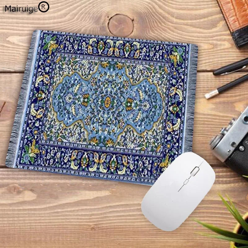 tapis souris persan rouge noir bleu beige antidérapant 22x18cm classique ethnique