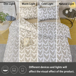 ensemble literie housse couette deux taies d'oreiller coeur gris blanc moderne
