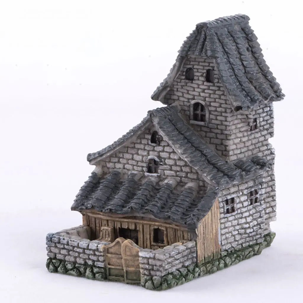 miniatures traditionnelles résine bâtiments toitures tuiles détails architecturaux gris noir vert