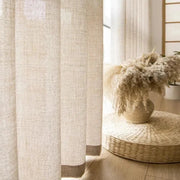 rideau semi transparent beige clair minimaliste texture tissée aspect brut japonais zen