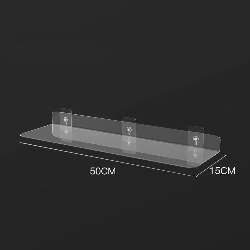 étagère murale transparente moderne adhésive support rangement salle bain cuisine 20x10cm 20x15cm 30x10cm 30x15cm