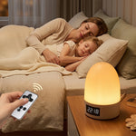 lampe chevet tactile rechargeable affichage heure beige blanc moderne