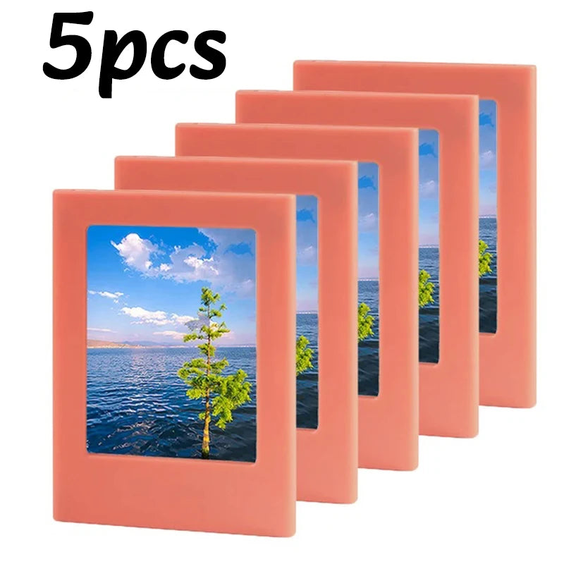 cadres photo magnétiques modernes rose bleu vert orange réfrigerateur maison