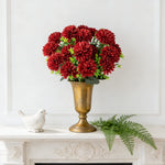 décoration intérieure bouquet fleurs artificielles gerbera modernes pompons couleur rouge blanc jaune minimaliste