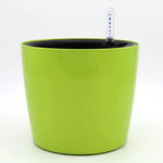 Pot plante auto arrosant moderne blanc indicateur niveau eau fleur verte rond