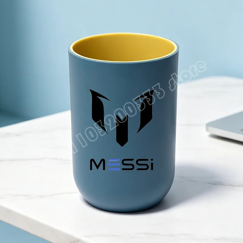 tasse unisexe moderne messi football bleu clair tasse eau brosse dents salle bain ornement