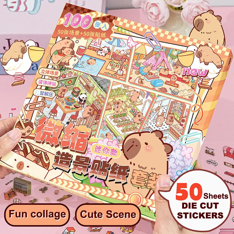 stickers animaux géométriques colorés adhésifs transparents opaques mignons enfants cartoonaufs
