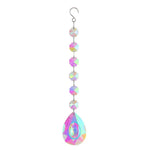 pendentif moderne multicolore facettes brillantes transparents anneaux métalliques chaîne élégants