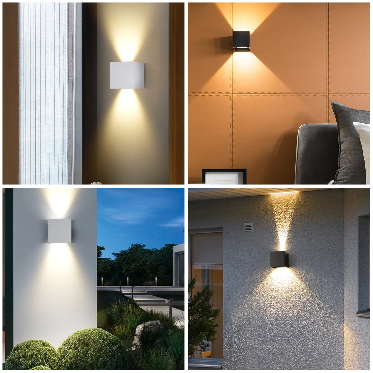 applique murale led moderne noire blanche minimaliste salon chambre cuisine étanche ip65