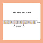 ruban led adhésif 24v 3000k 4000k 6000k 120led 180led 240led moderne chambre