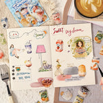autocollants boissons aquarelle fruits bouteilles verres opaques illustratifs scrapbooking artisanat collage journaling