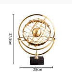 sculpture géométrique moderne sphère dorée anneaux circulaires décoration chambre minimaliste