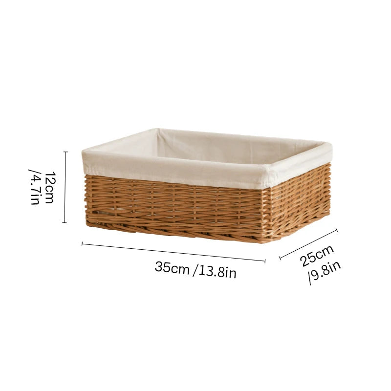 panier osier marron clair tissage régulier rustique rangement articles divers respectueux environnement