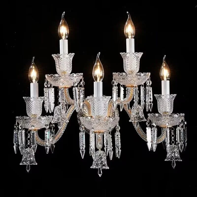 applique murale led cristal taillé transparent argent gold éclairage quotidien classique fixée mur lumières