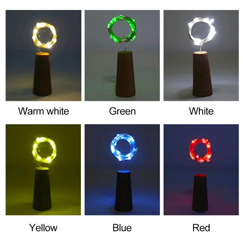 guirlande lumineuse led bouchon liège décoration bouteille vin fête mariage guirlande féerique décorative