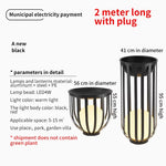 lampe solaire extérieure moderne noire rayures verticales support plante décorative