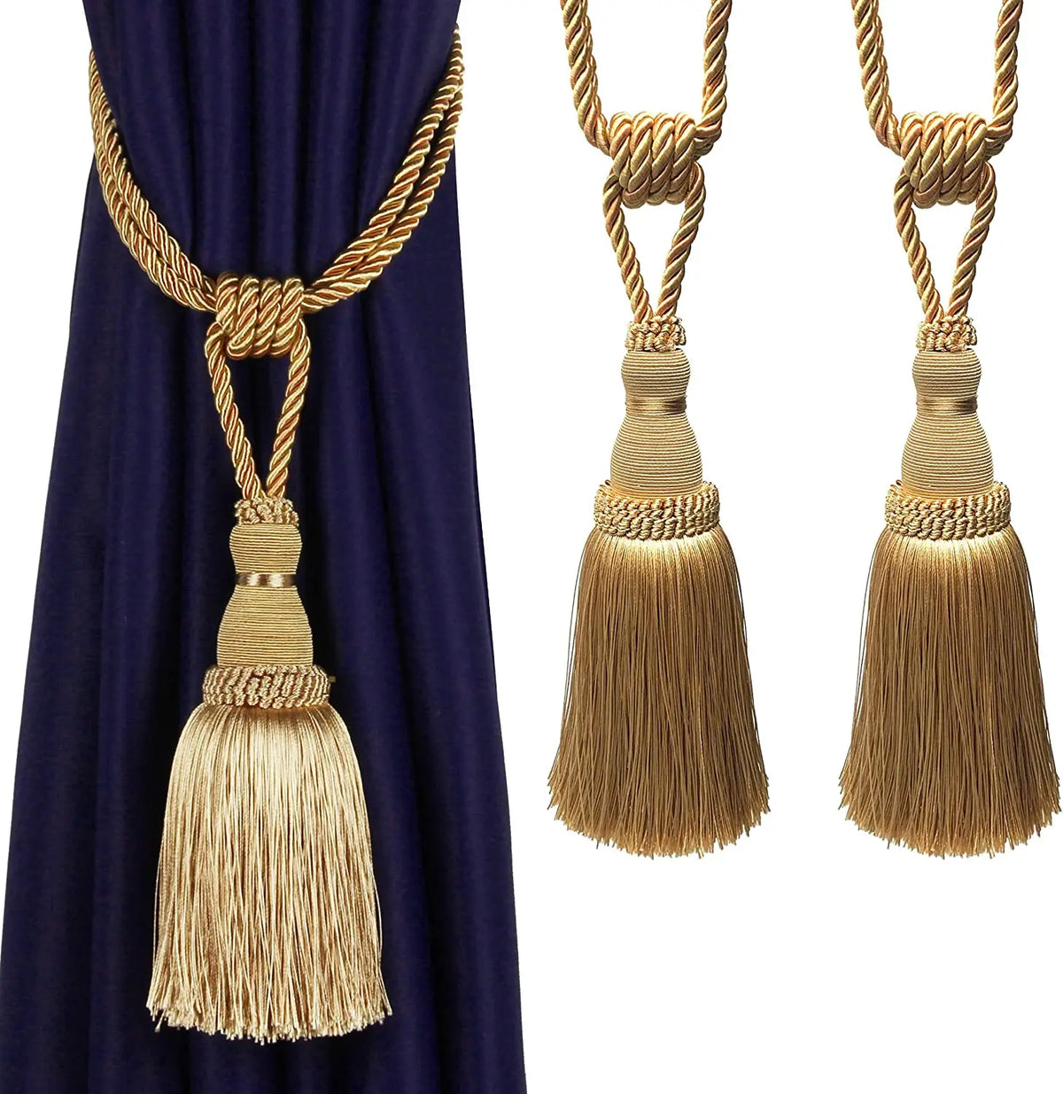 ruban fenêtre pompons beige bleu clair rayures classique opaques facile utiliser
