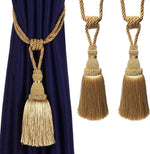 ruban fenêtre pompons beige bleu clair rayures classique opaques facile utiliser