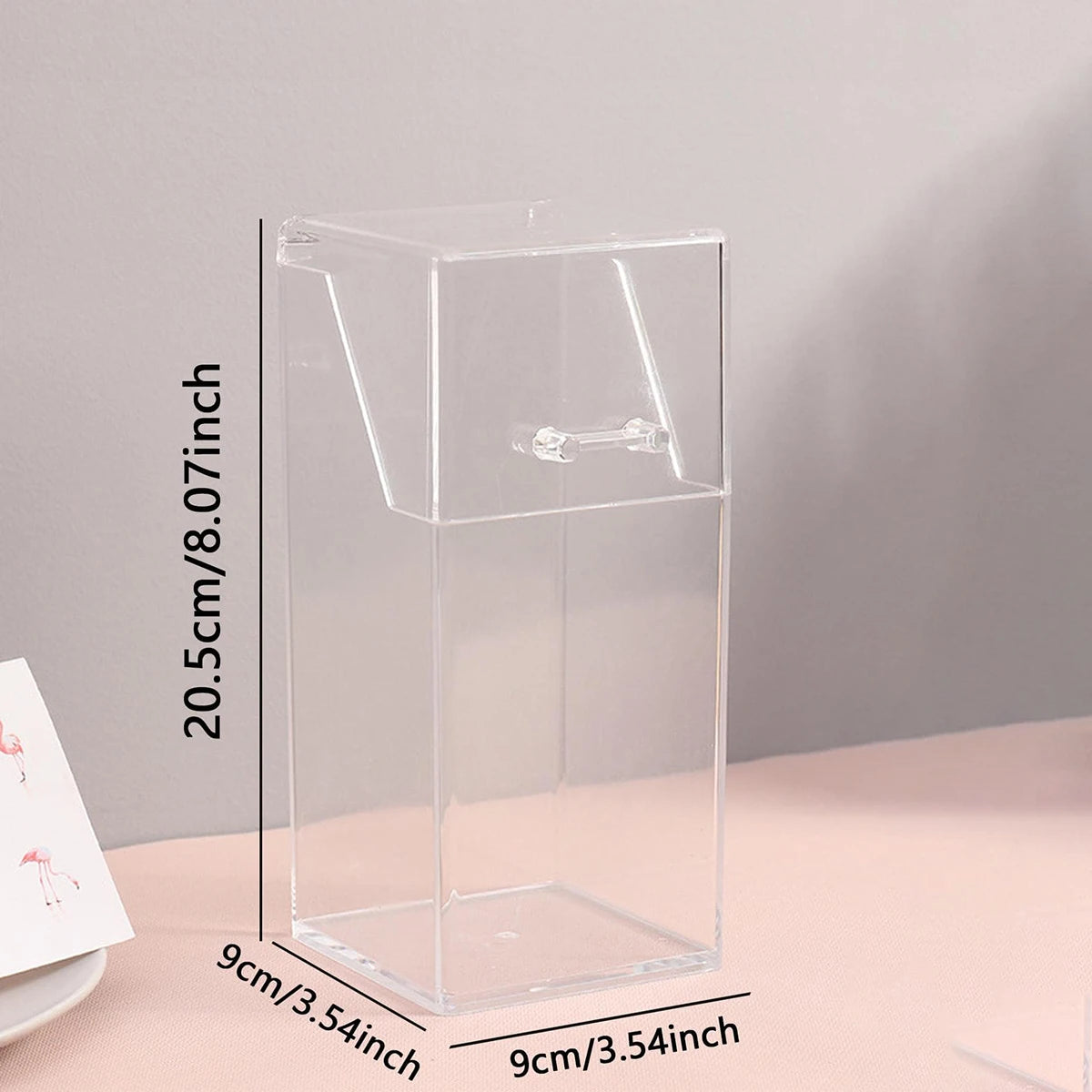 boîte rangement transparente moderne clips pinceaux maquillage crayons rubans adhésifs organisation durable minimalistes