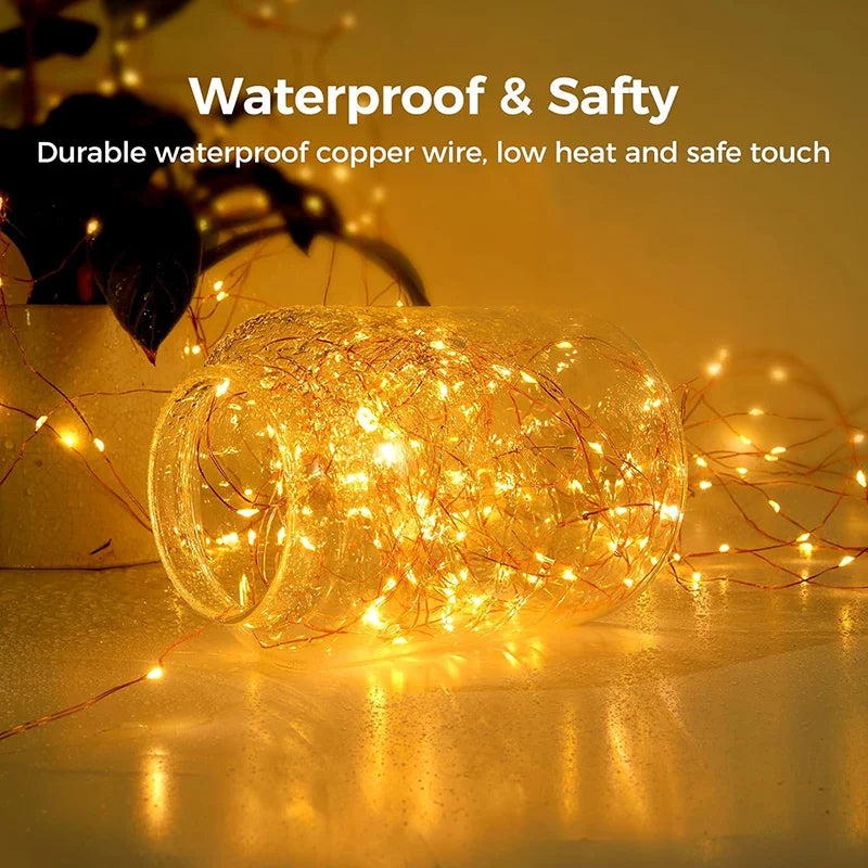guirlande lumineuse flexible led jaunes vases fleurs séchées papier kraft maquette bateau cheval bascule