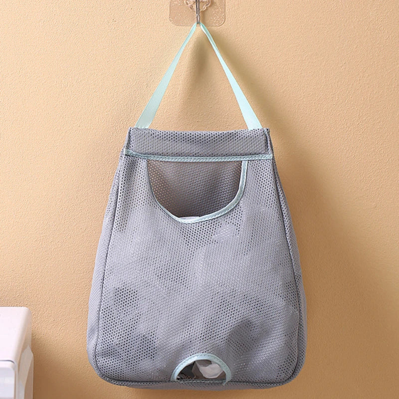 sac serviettes bleu marine gris clair maille fine moderne pratique poche amovible poignées tissu