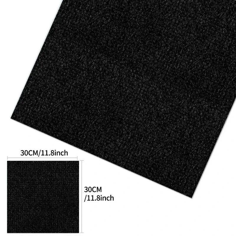 tapis auto adhésifs carreaux géométriques noir blanc modernes 30x30cm pack 10 20 30 40