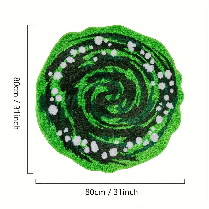 tapis vert moderne imperméable polyester spirale points intérieur salon chambre voyage