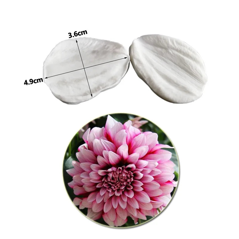 moules silicone gâteau blanc floral décoratif opaques feuilles pétales fleurs artisanales