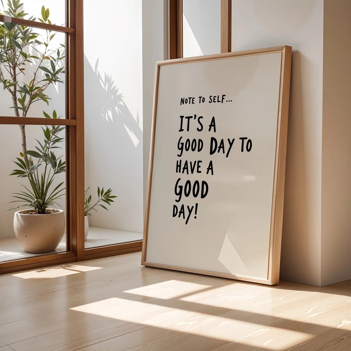 affiche minimaliste texte imprimé blanc noir cadre bois salon chambre coucher decoration maison 21x30cm
