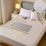 protège matelas gris clair beige texture quadrillée moderne anti fuites taille 80x120cm lavable main