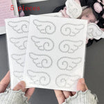 sticker decoratif ailes ange strass blanc rose bleu argent adhésif élégant décoration diy cadeau