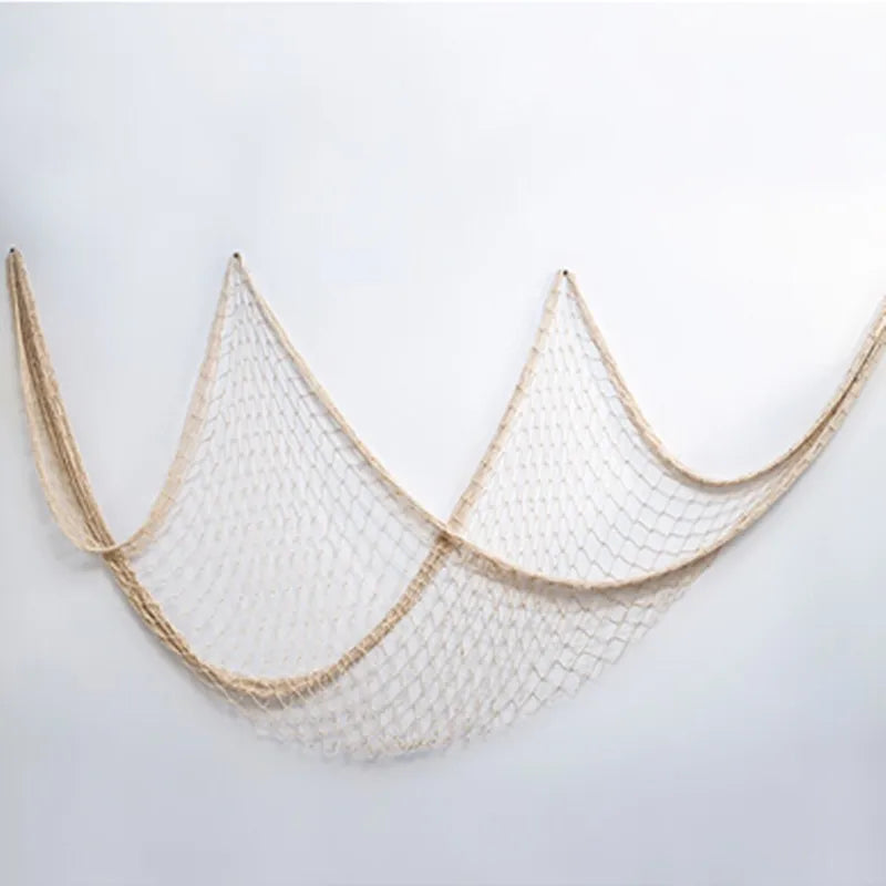 Décoration murale filet pêche semi transparent marine rustique étoiles mer coquillages