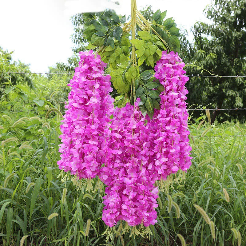guirlande florale artificielle 12 pièces couleurs multiples décoration intérieure mariage romantique cascade fleurs vertes