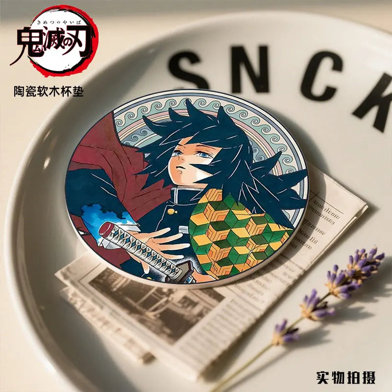coasters céramique démon slayer multicolores illustrations personnages opaques art illustratif