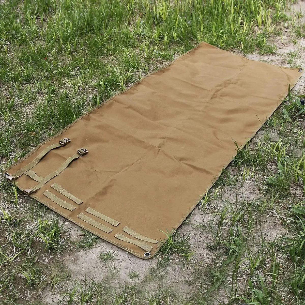 tapis pliable militaire tissu eva beige camouflage vert noir sangles poignée