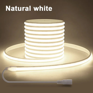 ruban led blanc moderne 180° ip65 adhésif auto alimenté 24v extérieur festive