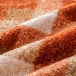 housses coussin orange beige carreaux rustiques plaids décoratifs polyester respectueux environnement farmhouse
