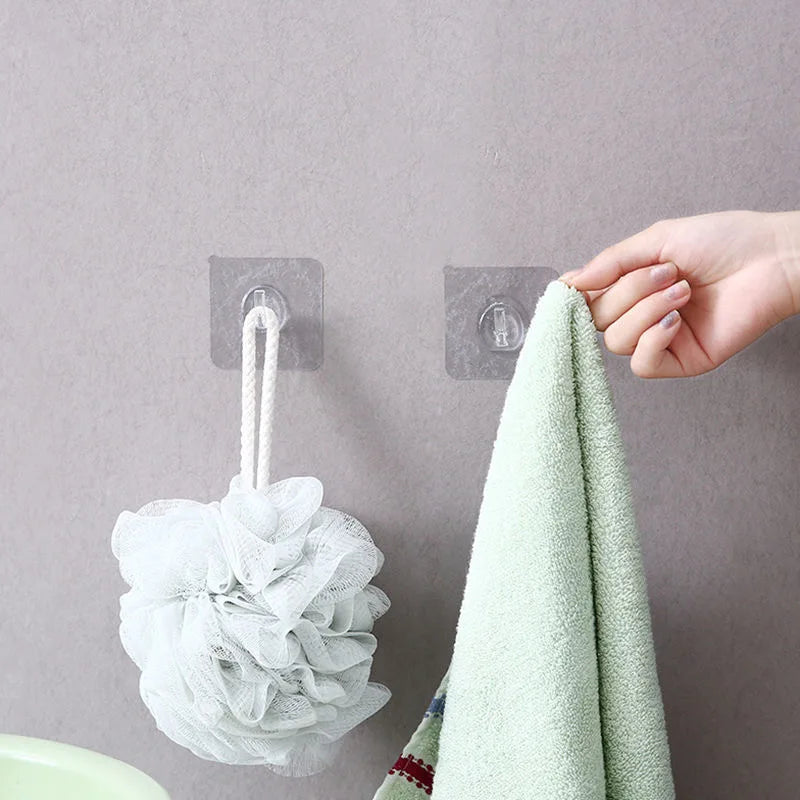 crochet mural adhésif blanc moderne 6cm 6cm organisateur cuisine salle bains robuste utilisation multiple